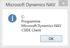 C: Programme Microsoft Dynamics NAV CSIDE Client