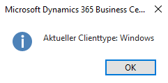 Aktueller Clienttype: Windows