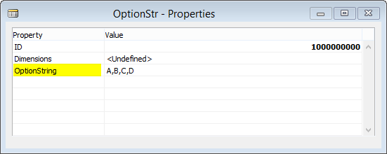 OptionString - Properties